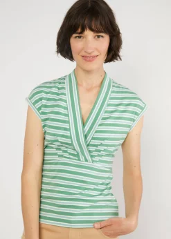 Damen Blutsgeschwister T-Shirts|V-Ausschnitt|Streifenshirt Virgin Venus
