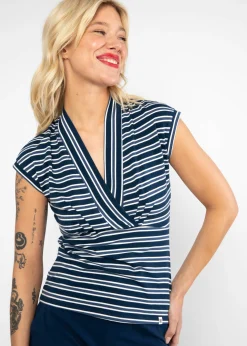 Damen Blutsgeschwister T-Shirts|V-Ausschnitt|Streifenshirt Virgin Venus