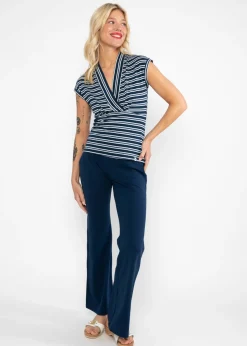 Damen Blutsgeschwister T-Shirts|V-Ausschnitt|Streifenshirt Virgin Venus