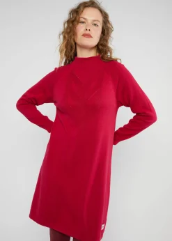 Damen Blutsgeschwister Strickkleider|Knielange Kleider|Strickkleid Braided and Easy