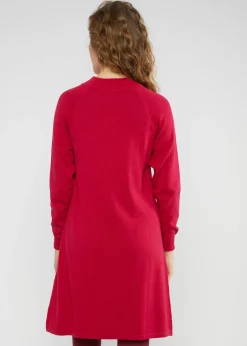 Damen Blutsgeschwister Strickkleider|Knielange Kleider|Strickkleid Braided and Easy
