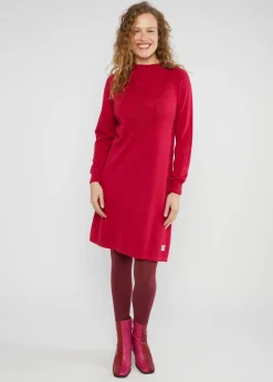 Damen Blutsgeschwister Strickkleider|Knielange Kleider|Strickkleid Braided and Easy