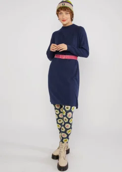 Damen Blutsgeschwister Strickkleider|Knielange Kleider|Strickkleid Braided and Easy