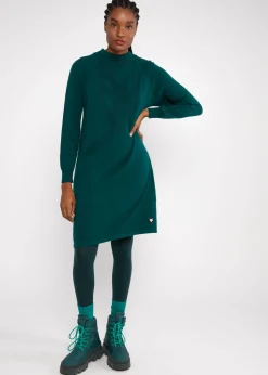 Damen Blutsgeschwister Strickkleider|Knielange Kleider|Strickkleid Braided and Easy