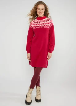 Damen Blutsgeschwister Strickkleider|Knielange Kleider|Strickkleid Scandi woods
