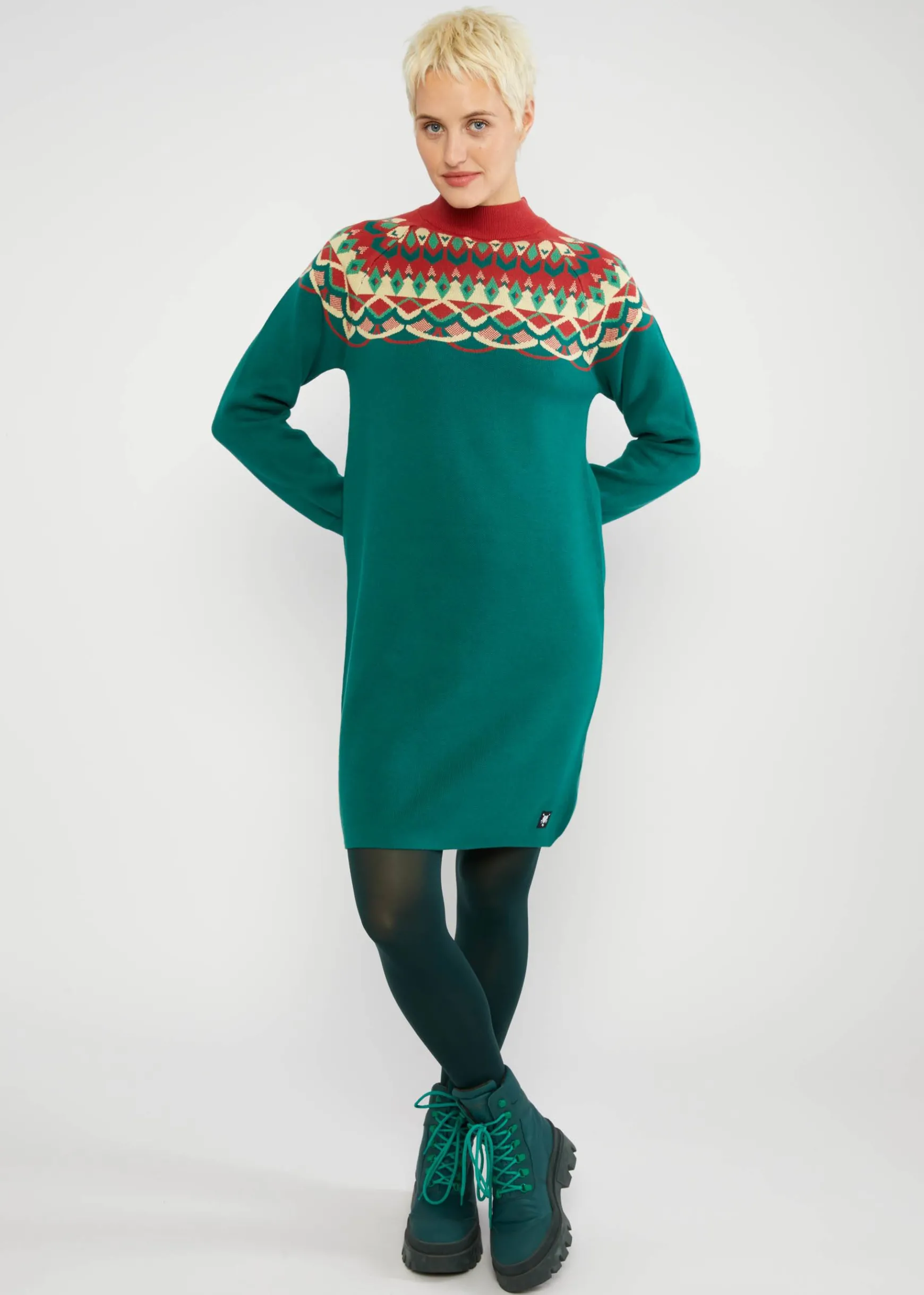 Damen Blutsgeschwister Strickkleider|Knielange Kleider|Strickkleid Scandi woods