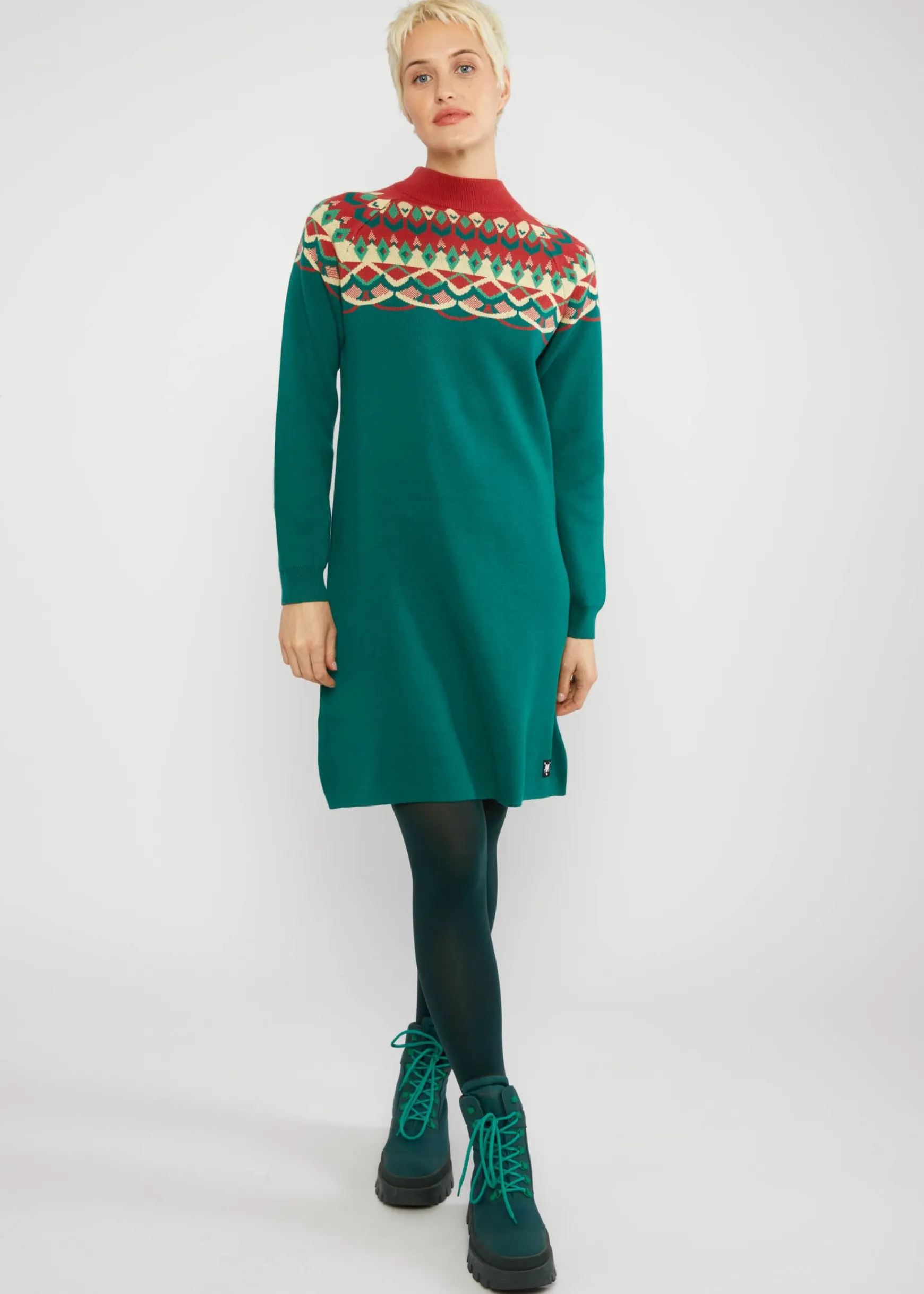 Damen Blutsgeschwister Strickkleider|Knielange Kleider|Strickkleid Scandi woods