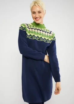 Damen Blutsgeschwister Strickkleider|Knielange Kleider|Strickkleid Scandi woods