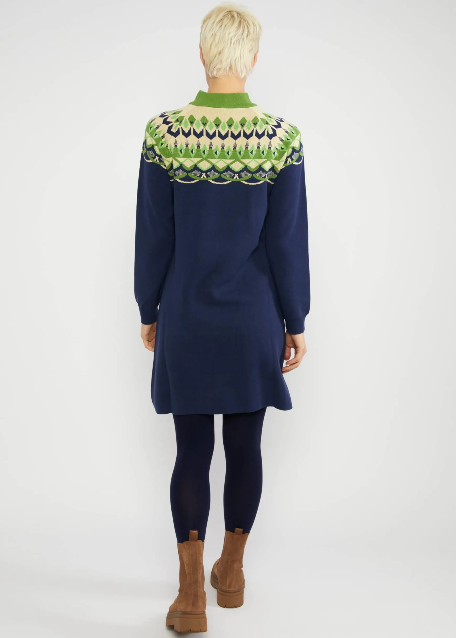 Damen Blutsgeschwister Strickkleider|Knielange Kleider|Strickkleid Scandi woods