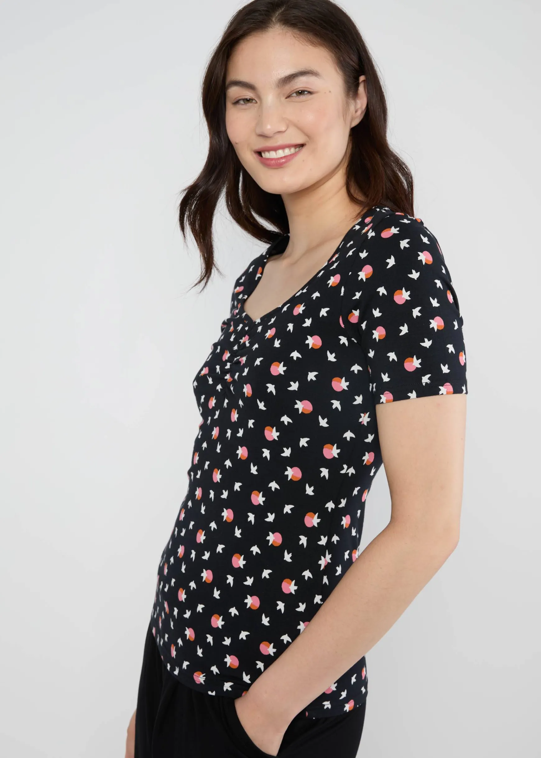 Damen Blutsgeschwister T-Shirts|Rundhals|T-Shirt Balconnet Fu00E9minin