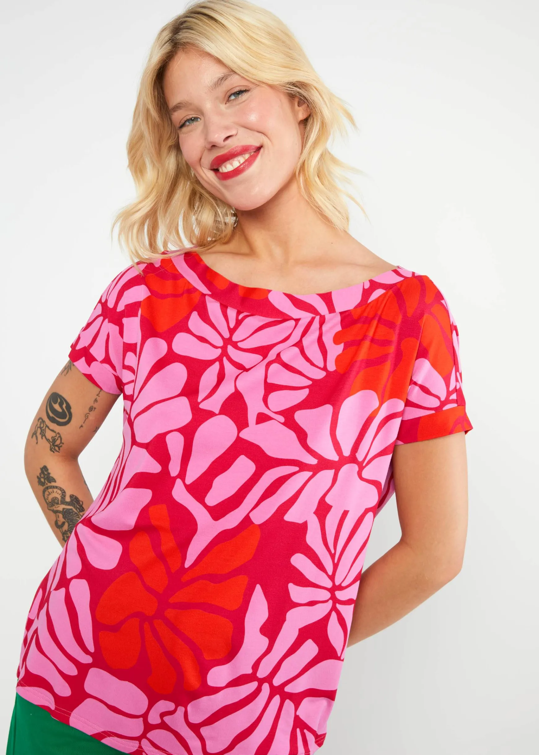 Damen Blutsgeschwister T-Shirts|Rundhals|T-Shirt Flowgirl