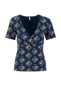 Damen Blutsgeschwister T-Shirts|V-Ausschnitt|T-Shirt Mon Soleil Cache